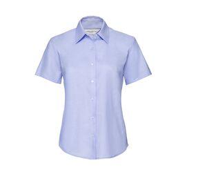 Russell Collection JZ33F - Short Sleeve Easy Care Oxford Bluse Oxford Blue