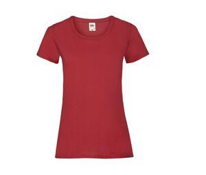 Fruit of the Loom SC600 - Lady-Fit Baumwoll Damen T-Shirt Red