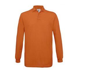 B&C BC425 - Langarm-Poloshirt aus 100% Baumwolle Pumpkin Orange