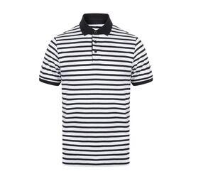 Front row FR230 - STRIPED JERSEY POLO SHIRT Weiß / Navy