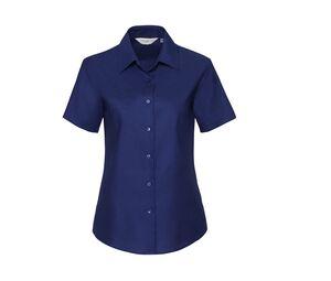 Russell Collection JZ33F - Short Sleeve Easy Care Oxford Bluse Bright Royal