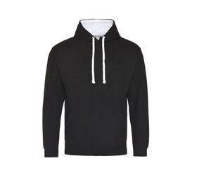 AWDIS JH003 - Kontrast-Hoodie Jet Black / Arctic White