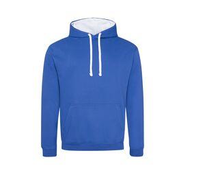 AWDIS JH003 - Kontrast-Hoodie Royal Blue / Arctic White