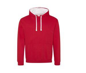 AWDIS JH003 - Kontrast-Hoodie Fire Red/ Arctic White