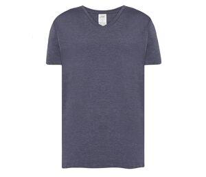 JHK JK401 - T-Shirt mit V-Ausschnitt 160 Denim Heather