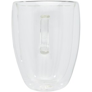 Seasons 113316 - Manti 2-teiliger 350 ml doppelwandiger Glasbecher mit Bambusuntersetzer  Transparent