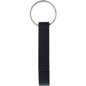 PF Concept 104571 - Tao Schlüsselanhänger mit Flaschen- und Dosenöffner aus recyceltem RCS Aluminium Solid Black