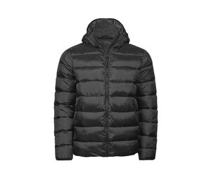 TEE JAYS TJ9646 - Recycled polyester hooded down jacket  Schwarz