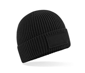 BEECHFIELD BF442R - Beanie with patch for decoration Schwarz