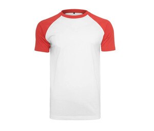 BUILD YOUR BRAND BY007 - T-shirt baseball Weiß / Rot